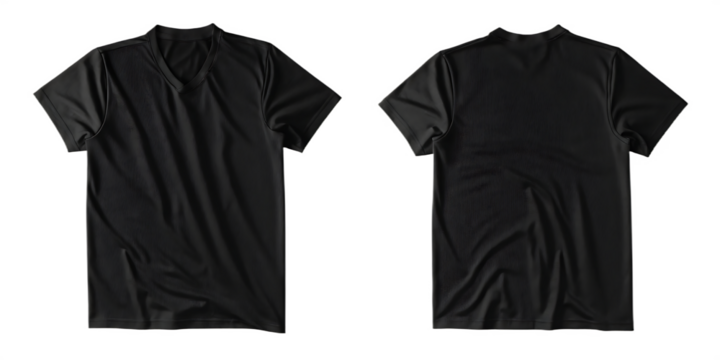 T shirt front and back views isolated on a transparent background t-shirt apparel