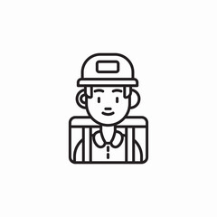delivery guy backpack icon sign vector