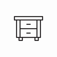 nightstand furniture drawer icon sign vector