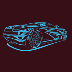 super fast sports car, vector version