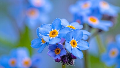 Close-up of delicate forget-me-nots