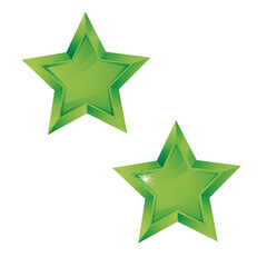 Obraz premium two green stars without a background