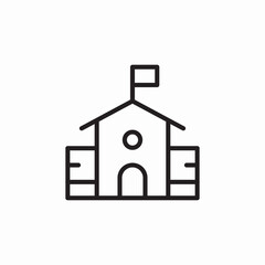 school building icon sign vector