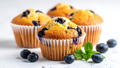 Close-up of delicious blueberry muffins