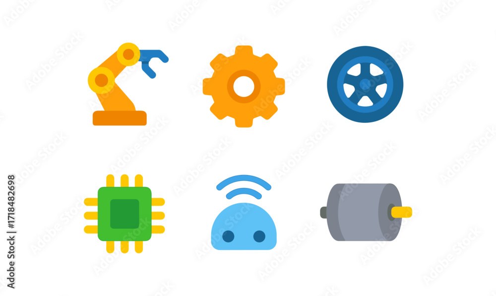 Poster robotics tools and icons for technology and engineering design projects