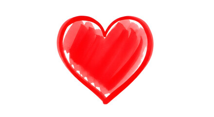 Obraz premium A bright red heart symbol with a glossy finish and a thick outline.