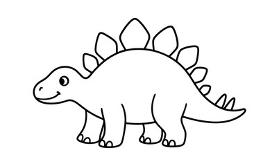 Fototapeta premium Cute stegosaurus outline: adorable dinosaur drawing for kids