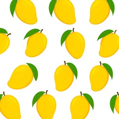 Obraz premium Mango pattern on white background