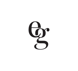 Elegant Serif Monogram Logo with Overlapping Initial Letters – Vintage and Modern Branding Design eg
