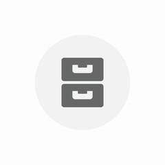 Fototapeta premium organized shelves icon sign vector