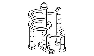 Marble run fun illustration for creative design and playful concepts