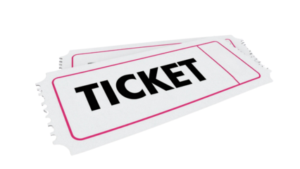 White Tickets with Text on White Background Perfect for Events, Shows, and Entertainment