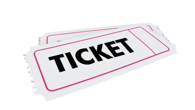 White Tickets with Text on White Background Perfect for Events, Shows, and Entertainment