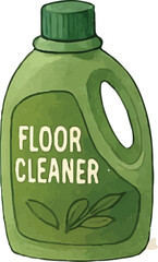 Cartoon Green Floor Cleaner Jug Vector Graphic