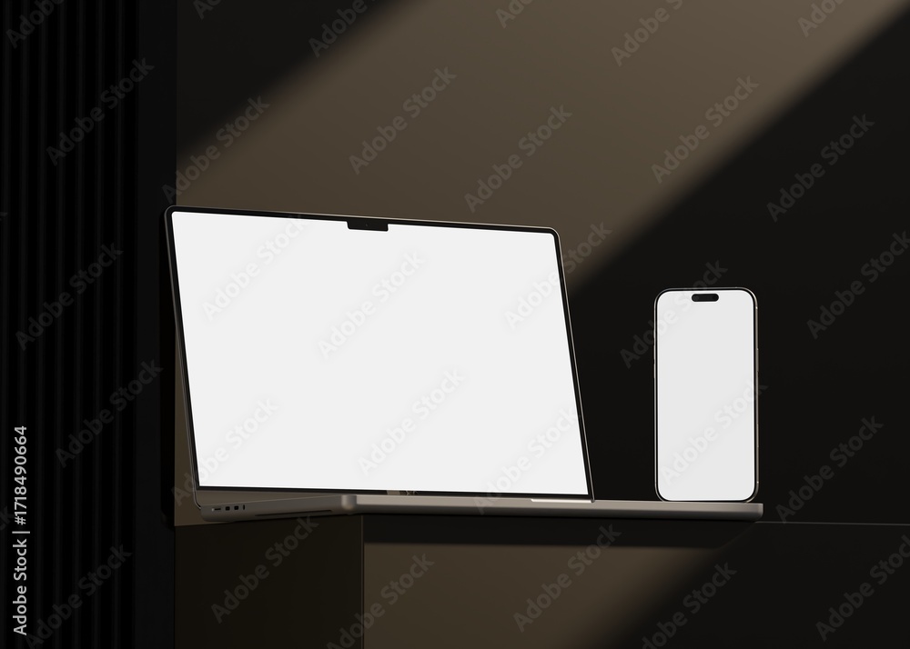 Canvas Prints responsive web design and website mockup, devices mock up, smartphone desktop tablet laptop template