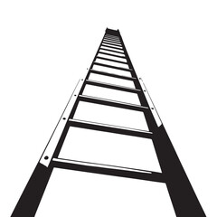 Black ladder extension Silhouette Vector, High Quality Illustration on White Background