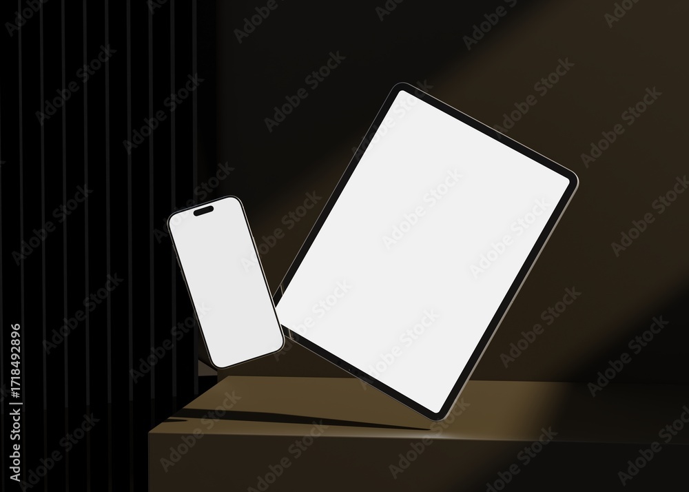 Canvas Prints responsive web design and website mockup, devices mock up, smartphone desktop tablet laptop template