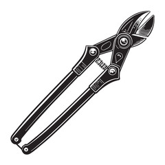 Black loppers Silhouette Vector, High Quality Illustration on White Background