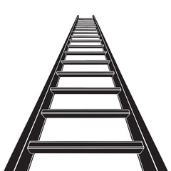 Black ladder step Silhouette Vector, High Quality Illustration on White Background