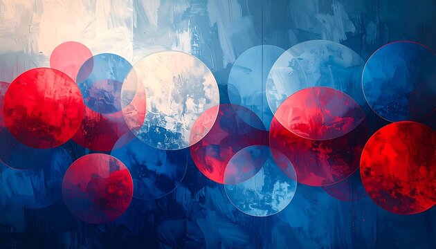 Abstract circles in red and blue