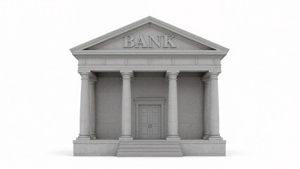 Obraz premium Neoclassical bank building 3d illustration