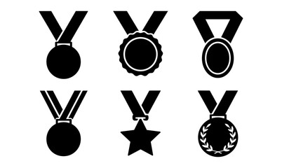 Sports medals silhouettes collection for awards and achievements design