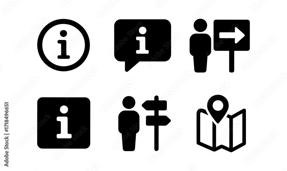 Poster essential information and navigation icon collection for user interface and web design