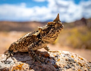 Desert spiny lizard on rock (1)