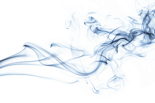 Wisps of blue smoke isolated on a transparent background - Powered by Adobe