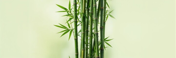 Fototapeta premium Vibrant bamboo stalks with morning dew