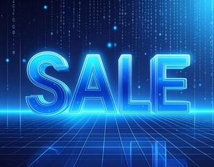 Futuristic sale advertisement
