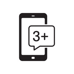 Obraz premium Smartphone notification icon with message alert