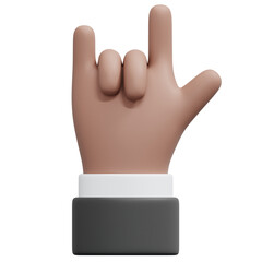 3D Rock Hand Gesture Icon