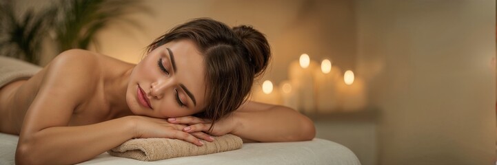 Obraz premium Serene spa massage under warm lighting