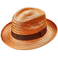 Vintage straw hat for women fashion on summer isolated on withe background with clipping pat.png