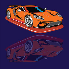 super fast sports car, vector version
