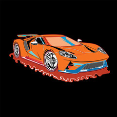 Fototapeta premium super fast sports car, vector version