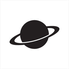 Saturn icon illustration featuring the ringed planet on a clean white background perfect for science and educational projects in astronomy or space exploration