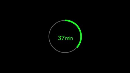 37 minutes timer clock icon 4k animation background. and creating a stunning 4k video.