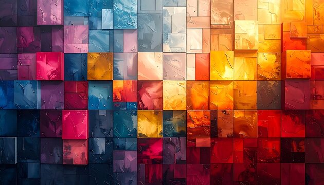 Abstract colorful mosaic - Powered by Adobe