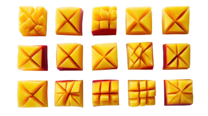 Collection of ancient mesopotamian cuneiform tablets isolated on transparent background