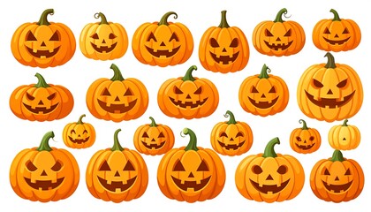 Cartoon Halloween pumpkins