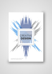 book cover with blue design, creative and simple concept
