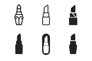 Beauty Logo Variations. Beauty. Set Logo of Beauty: Lipstick. harmonious logo variations of the same emblematic concept, each with different artistic