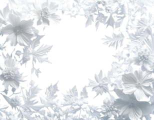 White flower frame around a black center