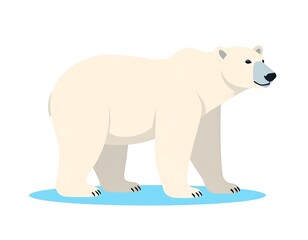 Fototapeta premium Cartoon polar bear on ice