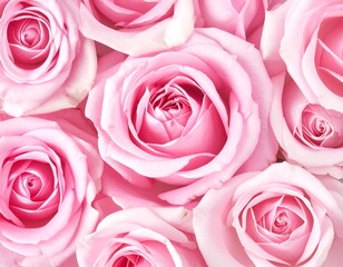 Fototapeta premium Close-up of many pink roses