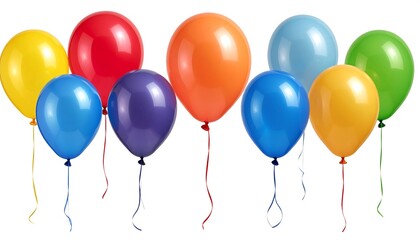 Colorful balloons on white background