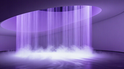 Purple water curtain smoke space, the soothing repair and nourishment of skin care products, is suitable for the promotion of essence liquid and the display of sensitive muscle care scenes.
