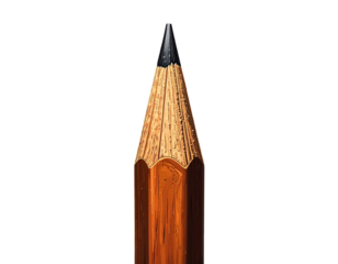 Classic Wooden Pencil Vertical 3D Render on Black Background